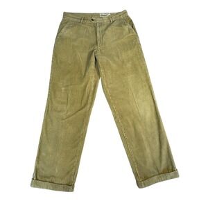 Eddie Bauer Pants Mens 36 Beige Corduroy Cotton Mid Rise Straight Leg Cuffed Hem
